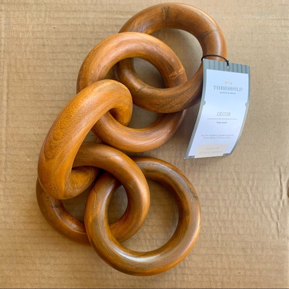 TARGET STUDIO MCGEE TEAK WOOD CHAIN DECOR - Picture 2 of 5